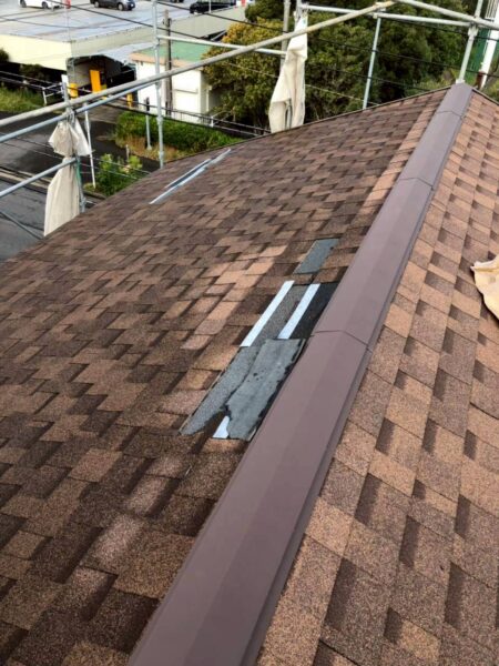 川崎市にて屋根修理〈台風後のメンテナンス工事〉の施工前写真